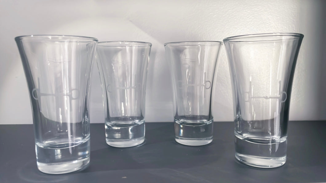 Set of four shot glasses